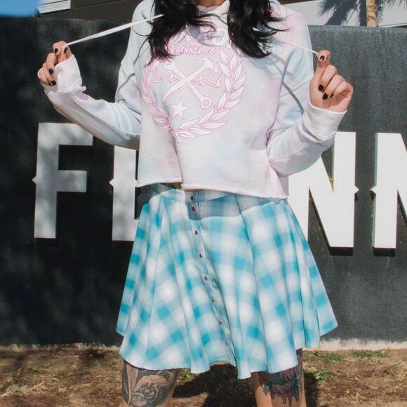 Dixxon Flannel | Women's Fria Circle Skirt Size Medium Preppy School Girl Retro - Picture 1 of 8